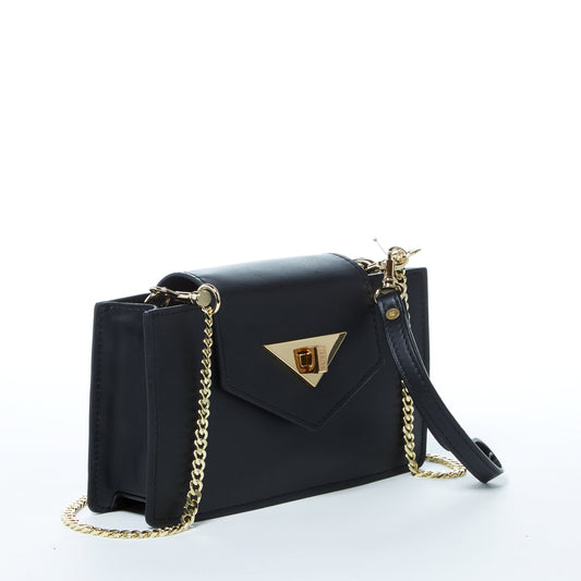 SUSU Mary Petit Sac en Cuir Noir Crossbody et Pochette