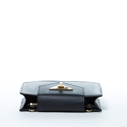 SUSU Mary Petit Sac en Cuir Noir Crossbody et Pochette