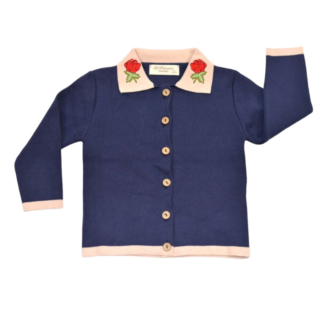 Cardigan bleu brodé pour fille