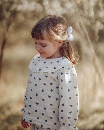 Blouse à cœurs pour fille