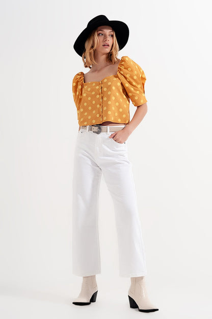 Top à Pois avec Manches Puff