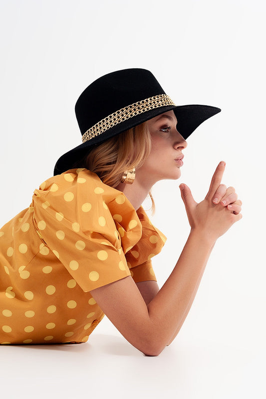 Polka Dot Top with Puff Sleeves