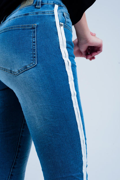 Jean Skinny à Bande Latérale
