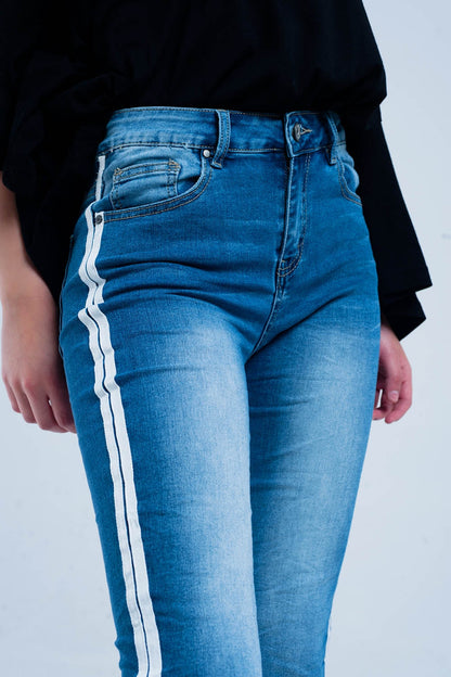 Jean Skinny à Bande Latérale